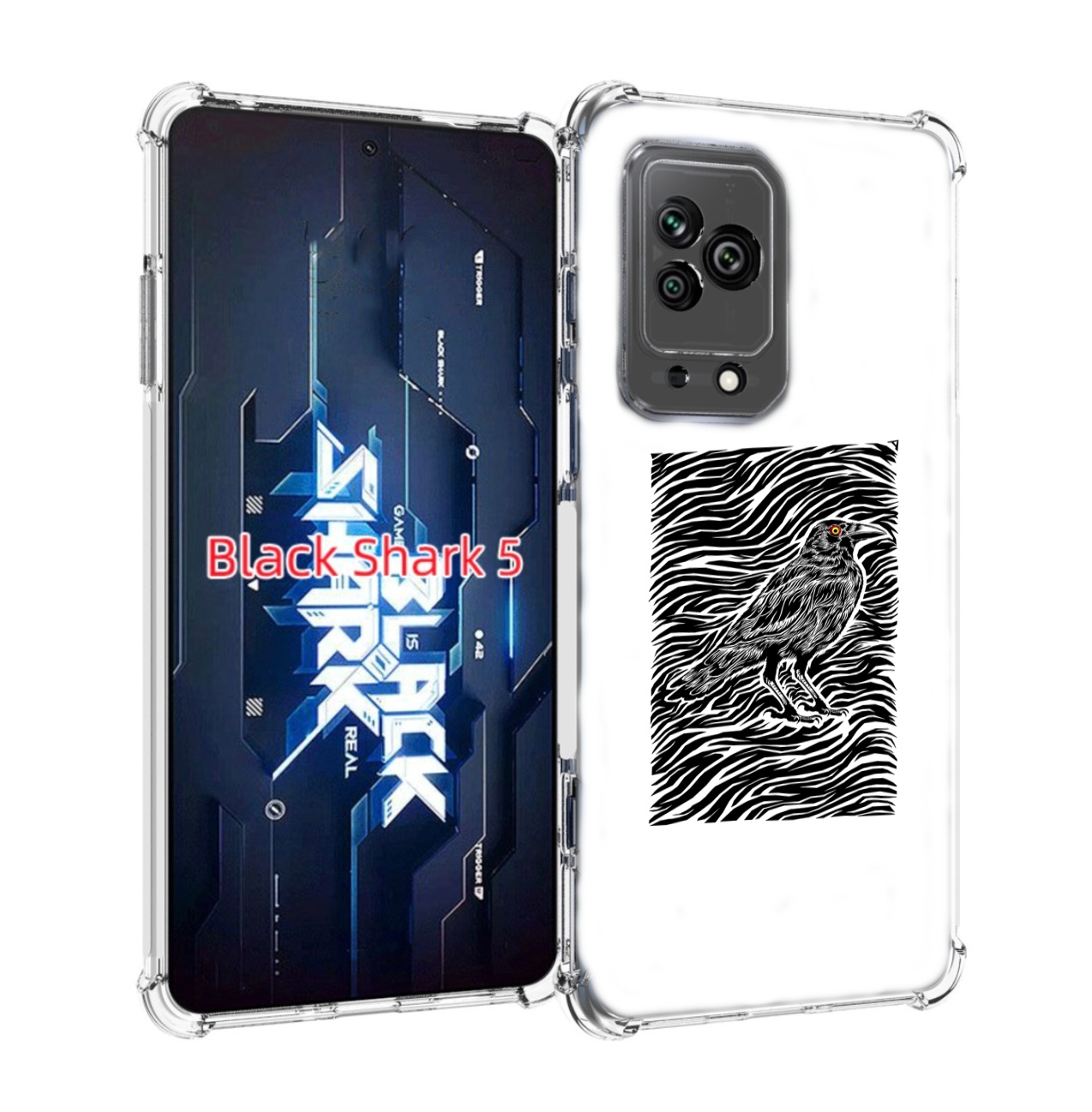 

Чехол MyPads ворон в абстракции для Xiaomi Black Shark 5, Прозрачный, Tocco