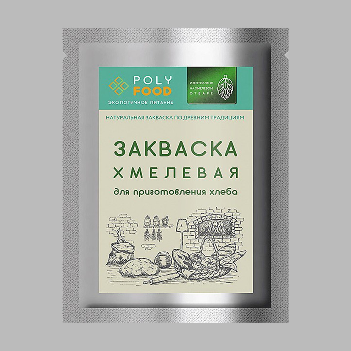Бездрожжевая закваска PolyFood для хлеба Хмелевая, 150 г