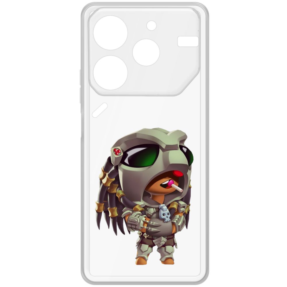 

Чехол-накладка Krutoff Clear Case Brawl Stars-Леон Хищник для Tecno Pova 6 Neo, Прозрачный
