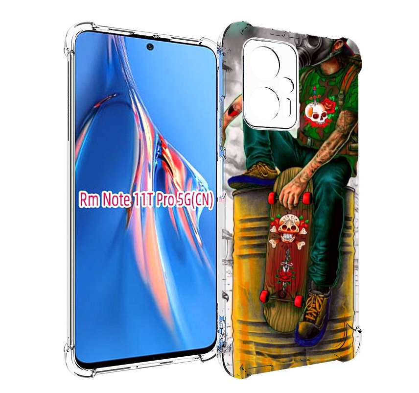 

Чехол MyPads скейтер в противогазе для Xiaomi Redmi Note 11T Pro / 11T Pro Plus / Poco ..., Прозрачный, Tocco