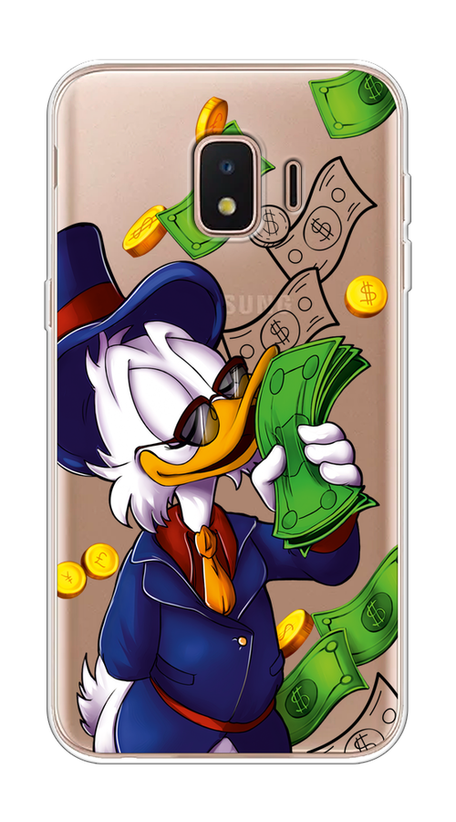 

Чехол на Samsung Galaxy J2 Core (2020) "Scrooge McDuck with Money", Синий;зеленый;белый, 2100550-6