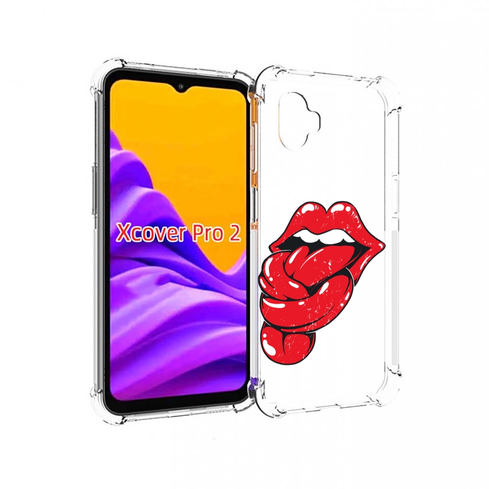 

Чехол MyPads яркие губы с языком для Samsung Galaxy Xcover Pro 2, Прозрачный, Tocco