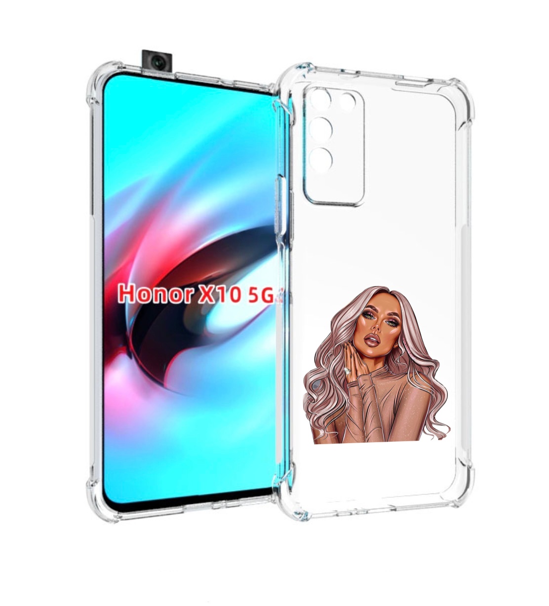 

Чехол MyPads девушка-в-коричневых-оттенках для Honor X10, Прозрачный, Tocco
