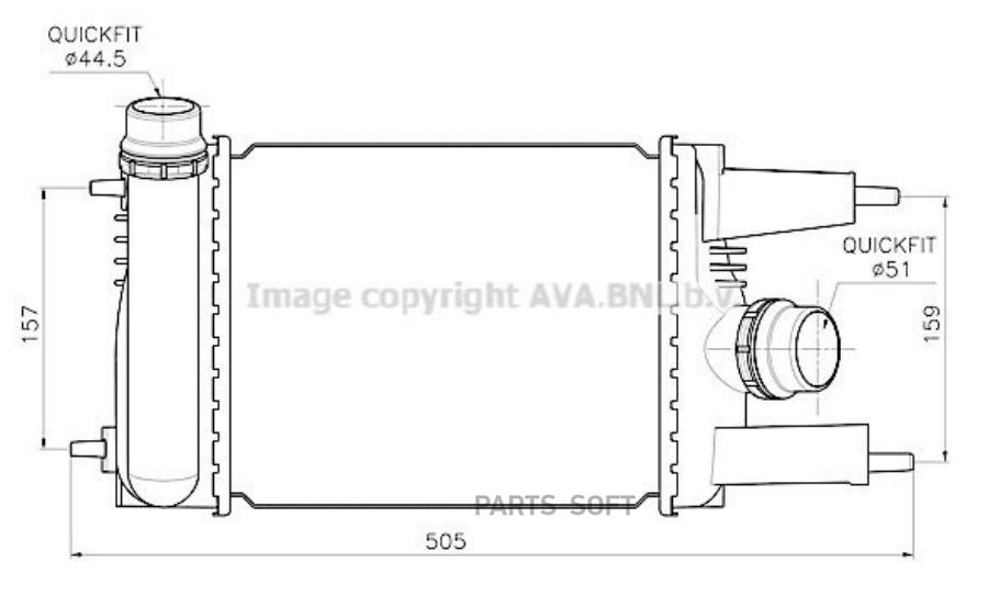 

Радиатор Интеркулера Ava Dn4458 AVA DN4458