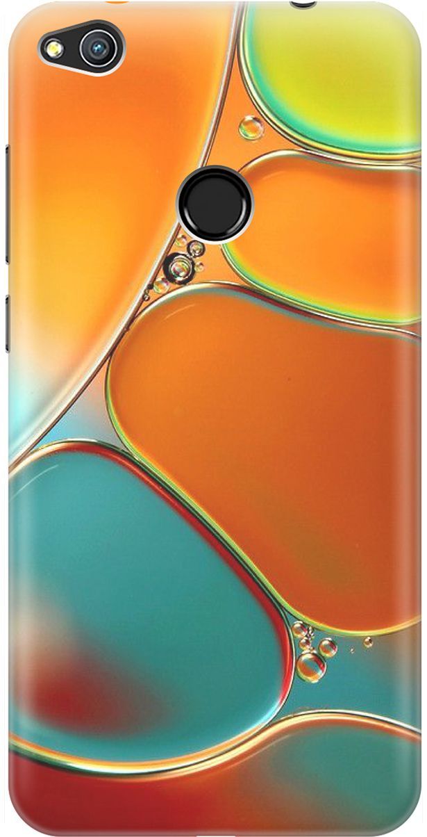 

Чехол на Honor 8 Lite/Huawei P8 Lite (2017) "Разноцветные пузырьки", Голубой;оранжевый, 1447