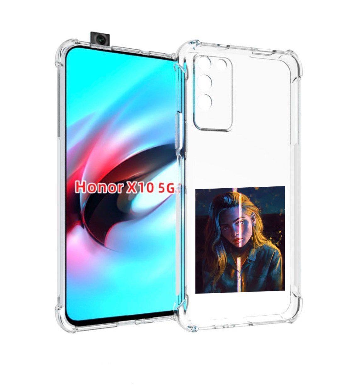 

Чехол MyPads девушка-в-тени для Honor X10, Прозрачный, Tocco