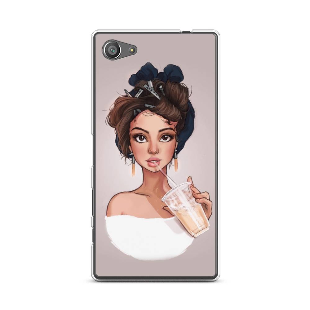 

Чехол для Sony Xperia Z5 compact "Девушка с фраппе", Серый, 52250-6