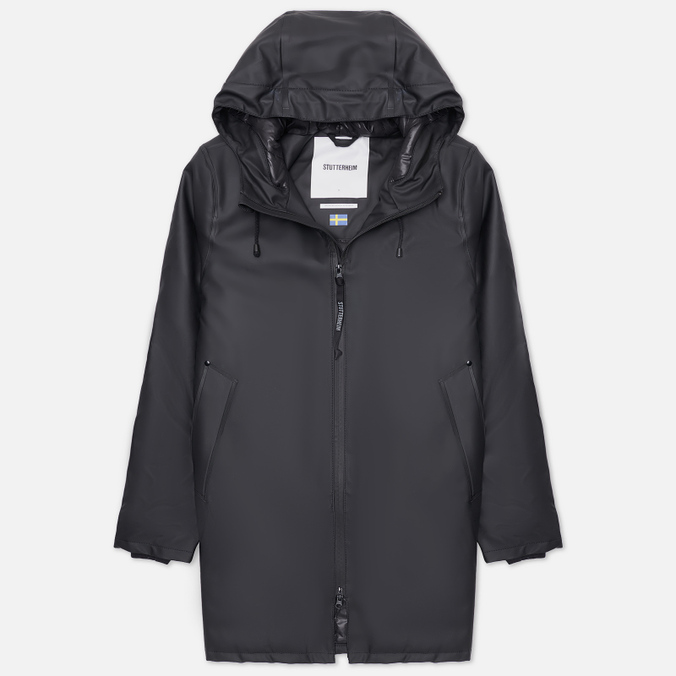 Мужская куртка дождевик Stutterheim Stockholm Winter чёрный, Размер S