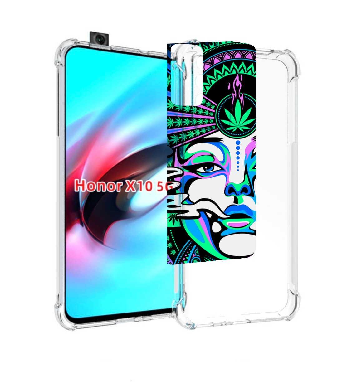 

Чехол MyPads девушка-любит-траву-абстракция для Honor X10, Прозрачный, Tocco