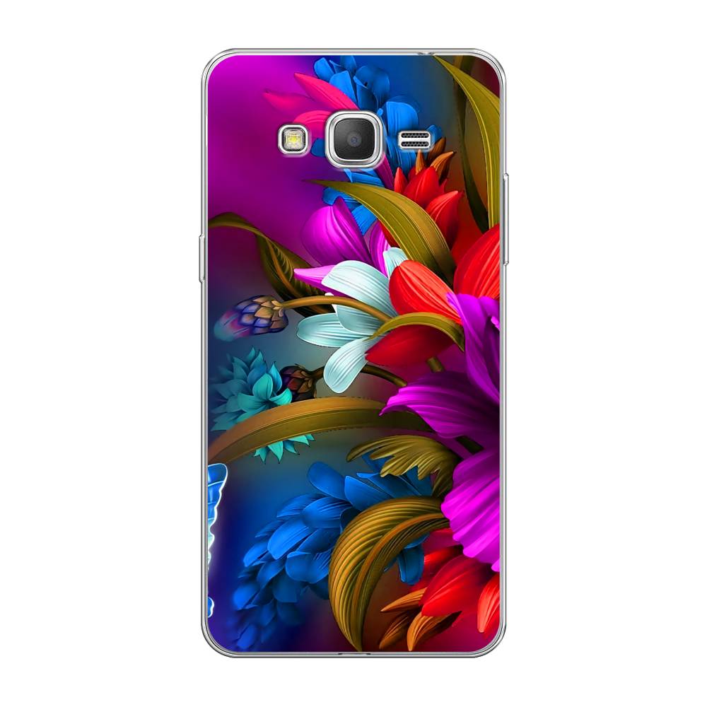 

Чехол на Samsung Galaxy Grand Prime/J2 Prime "Фантастические цветы", Фиолетовый;красный;синий, 21950-2