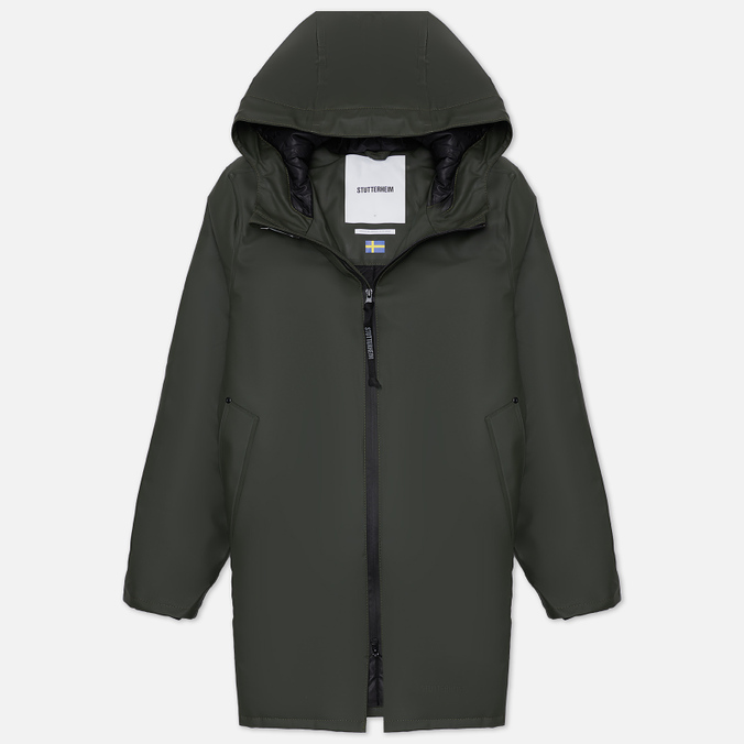 Мужская куртка дождевик Stutterheim Stockholm Winter зелёный, Размер XL
