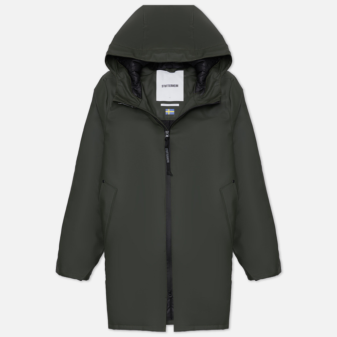 Мужская куртка дождевик Stutterheim Stockholm Winter зелёный, Размер S