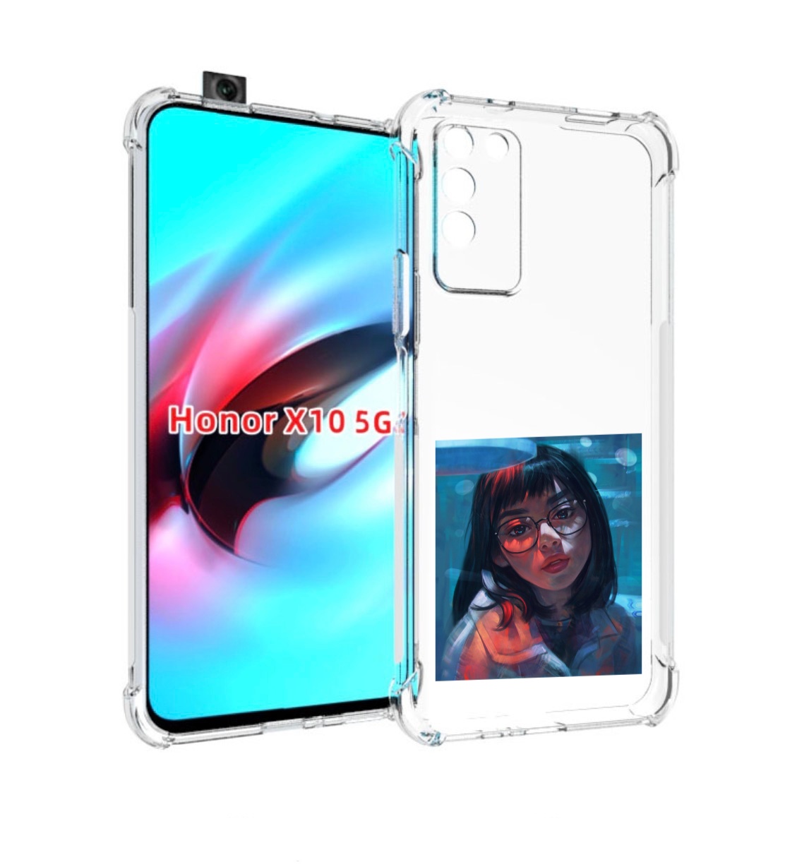 

Чехол MyPads девушка-под-красным-светом для Honor X10, Прозрачный, Tocco