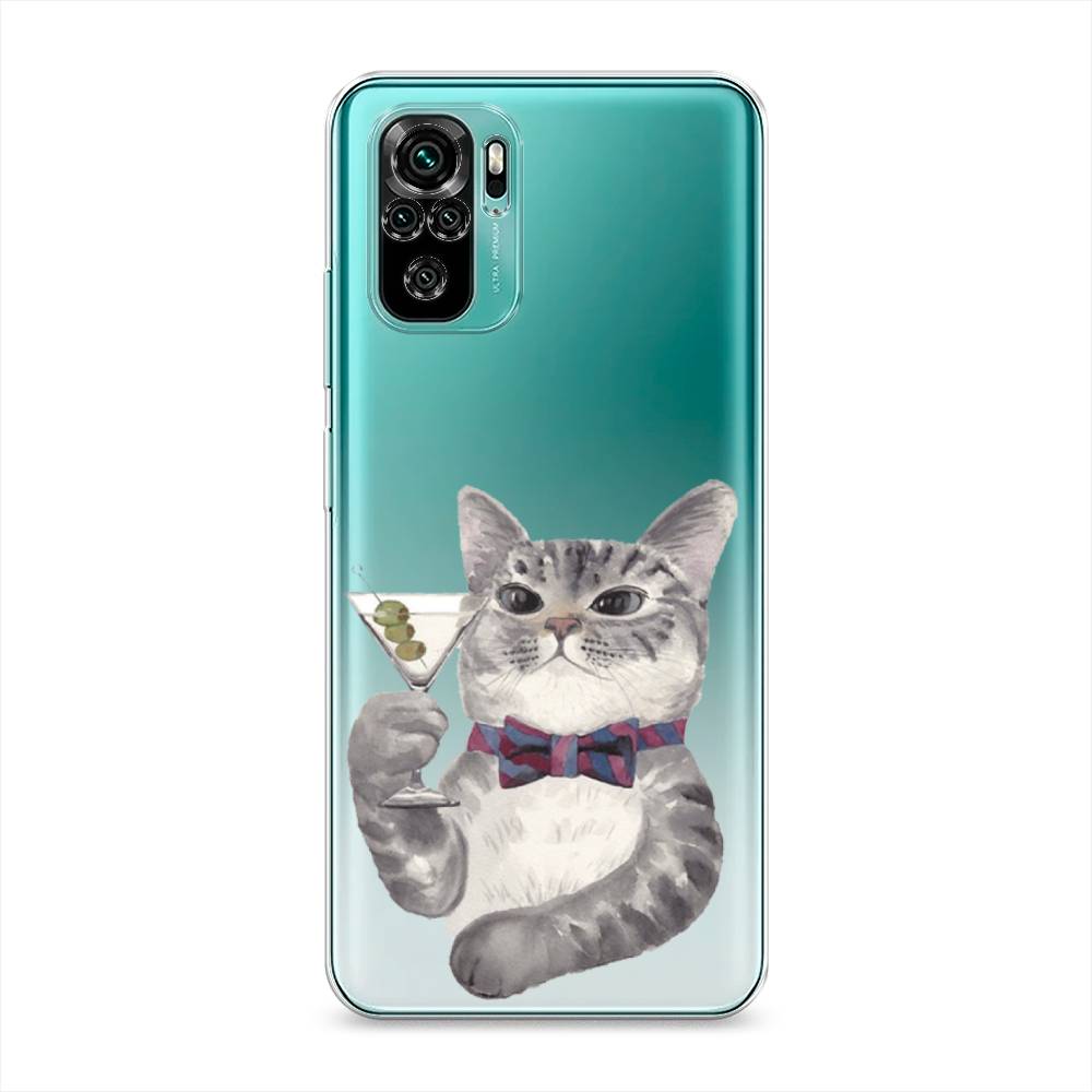 фото Силиконовый чехол "кот джентльмен" на xiaomi redmi note 10s awog