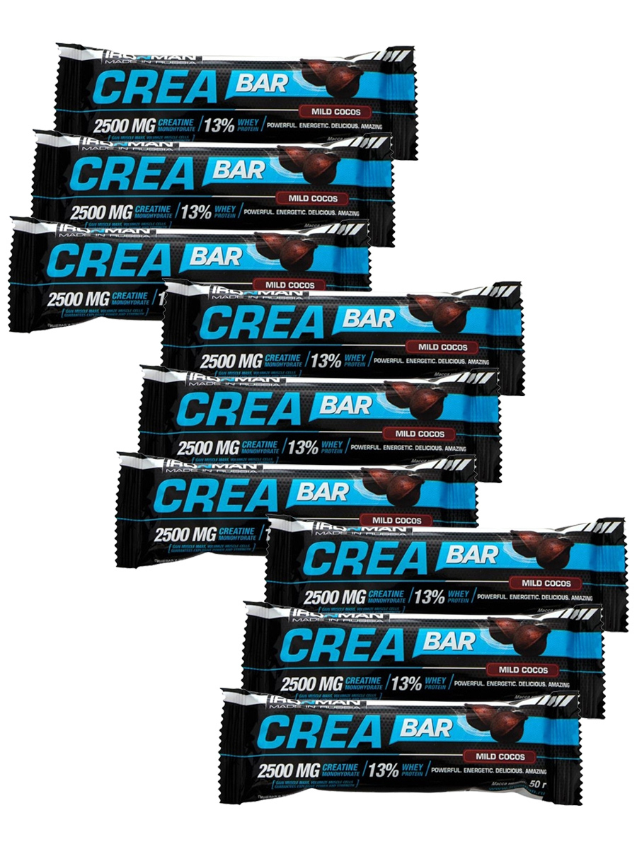 

Ironman Crea Protein bar (Кокос) 9х50г