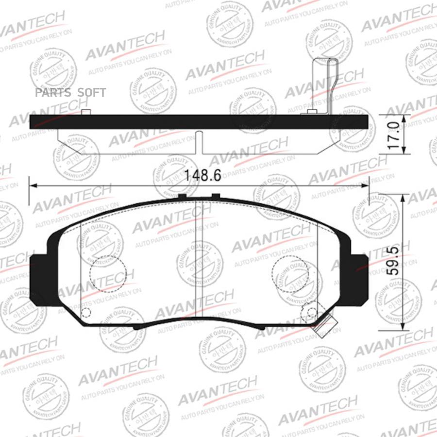 

Тормозные колодки AVANTECH дисковые AV581