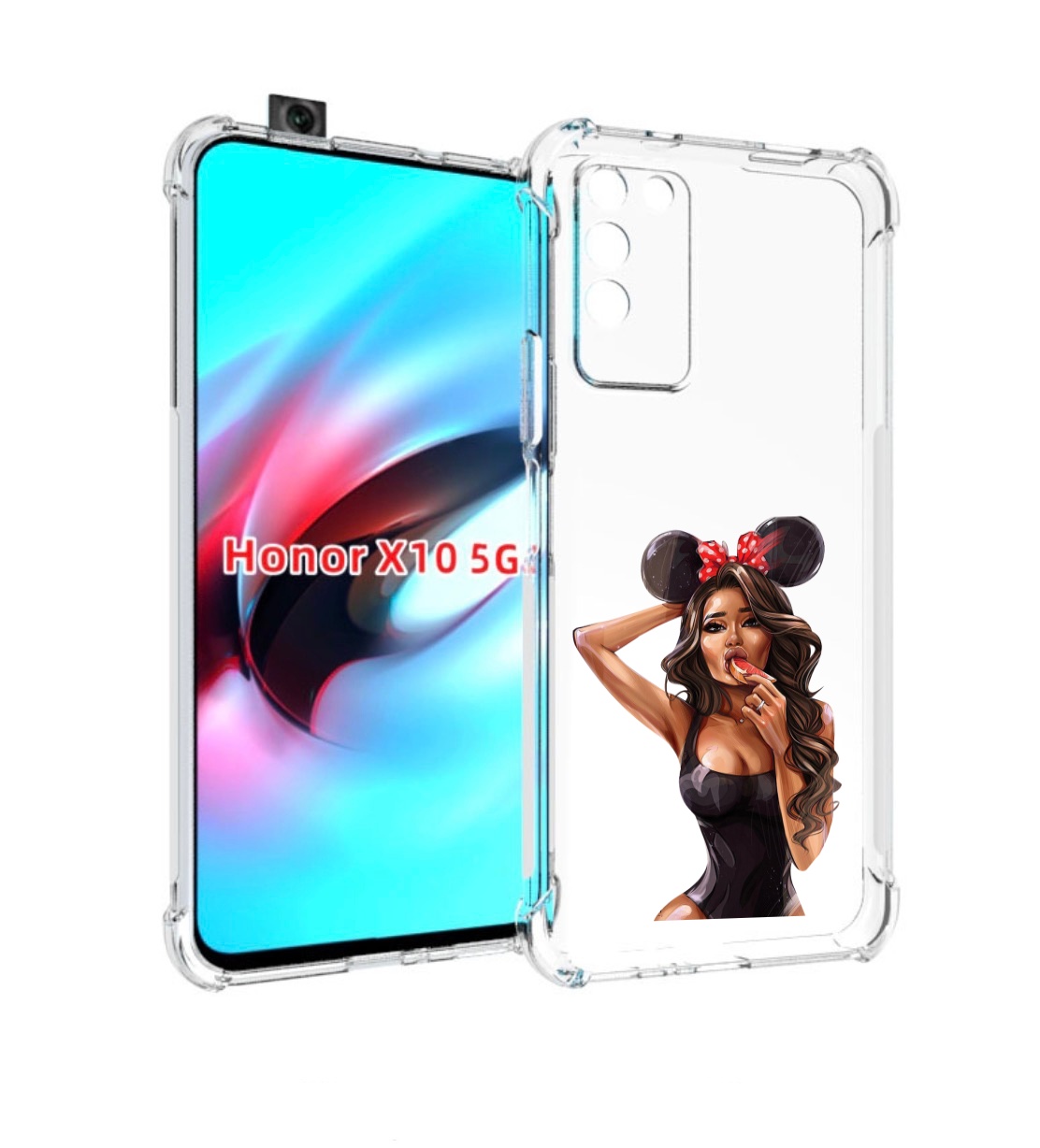 

Чехол MyPads девушка-с-грейпфрутом женский для Honor X10, Прозрачный, Tocco