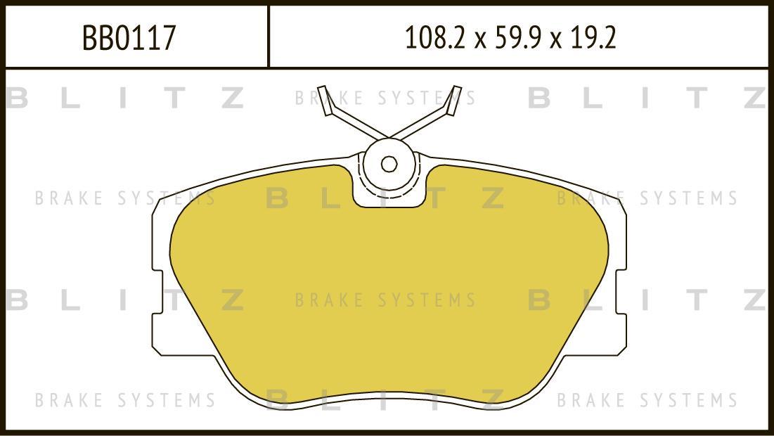

Тормозные колодки BLITZ передние дисковые Bb0117