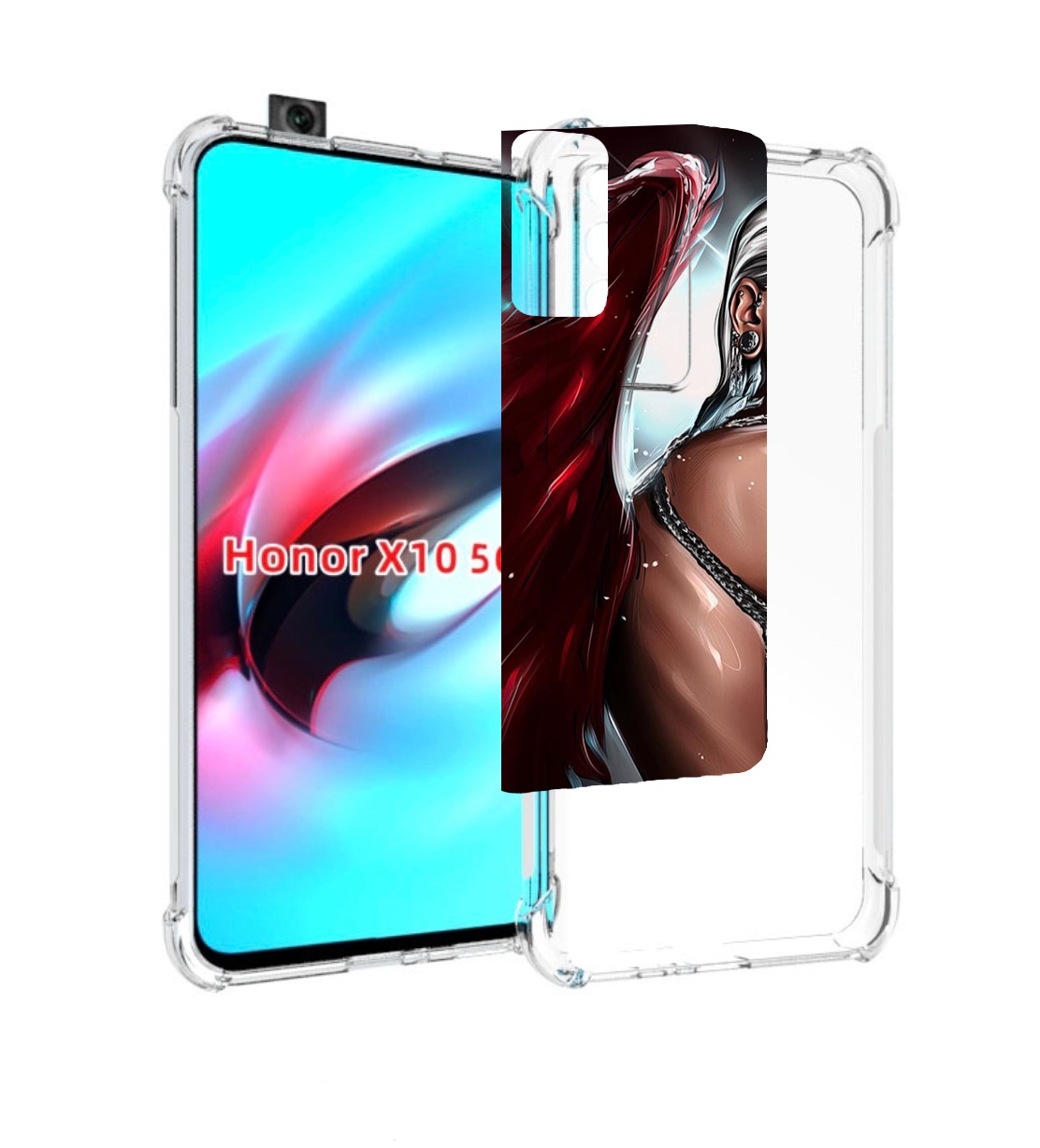

Чехол MyPads девушка-с-крыльями женский для Honor X10, Прозрачный, Tocco