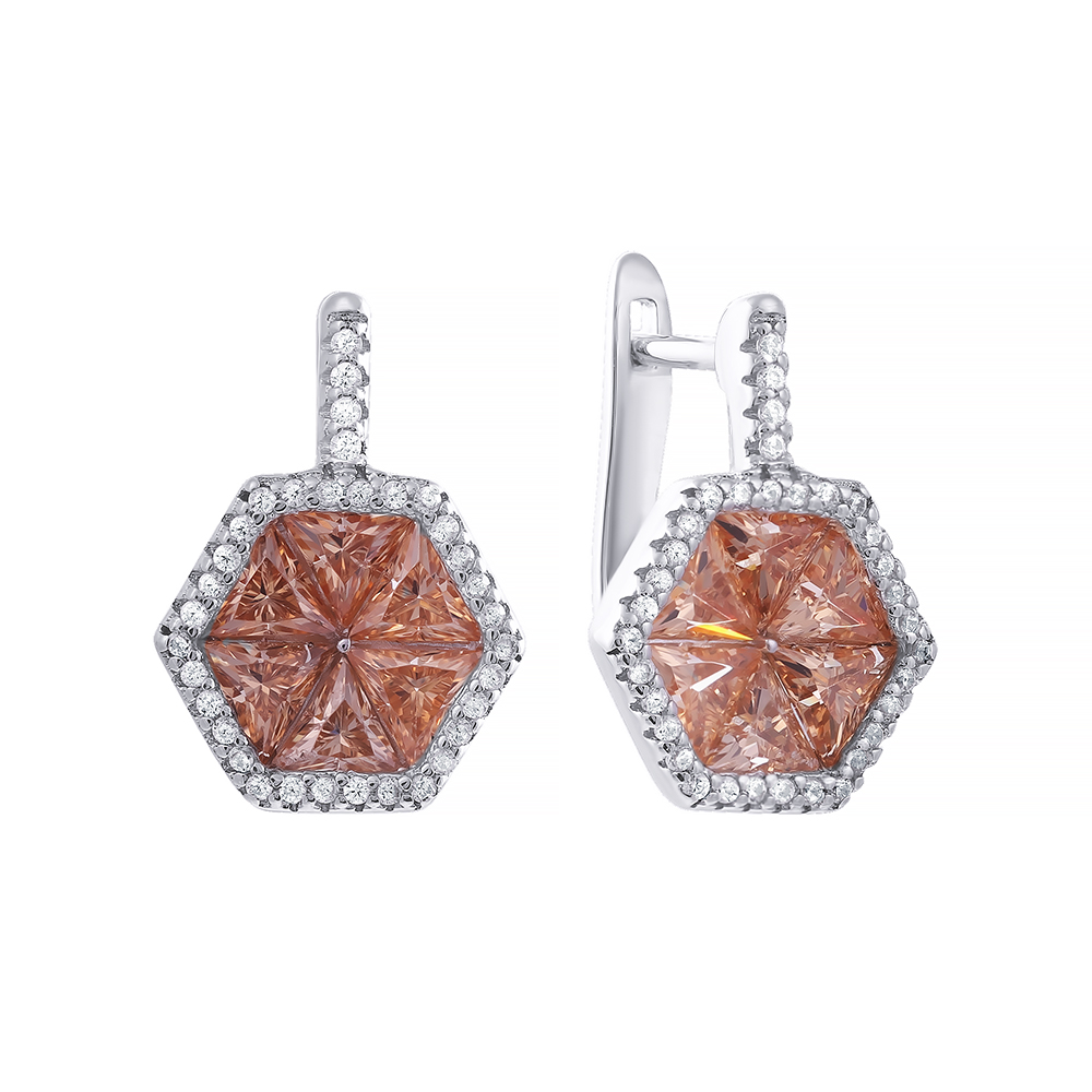 

Серьги из серебра Element47 AES36279-B_SR_001_WG, фианит, AES36279-B_SR_001_WG