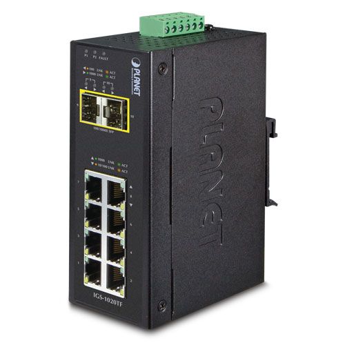 фото Коммутатор planet ip30 industrial (8-port 10/100/1000t+ 2-port 100/1000x)