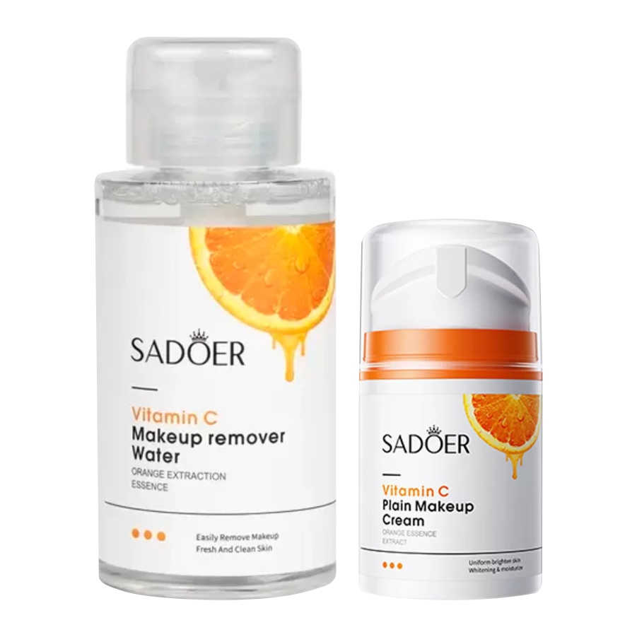 Набор Sadoer с витамином С Мицеллярная вода 300 мл и Крем для макияжа 50г 2 шт набор wowman crazy box магний с витамином b6 витамин d3 д3 2000 me витамины для женщин