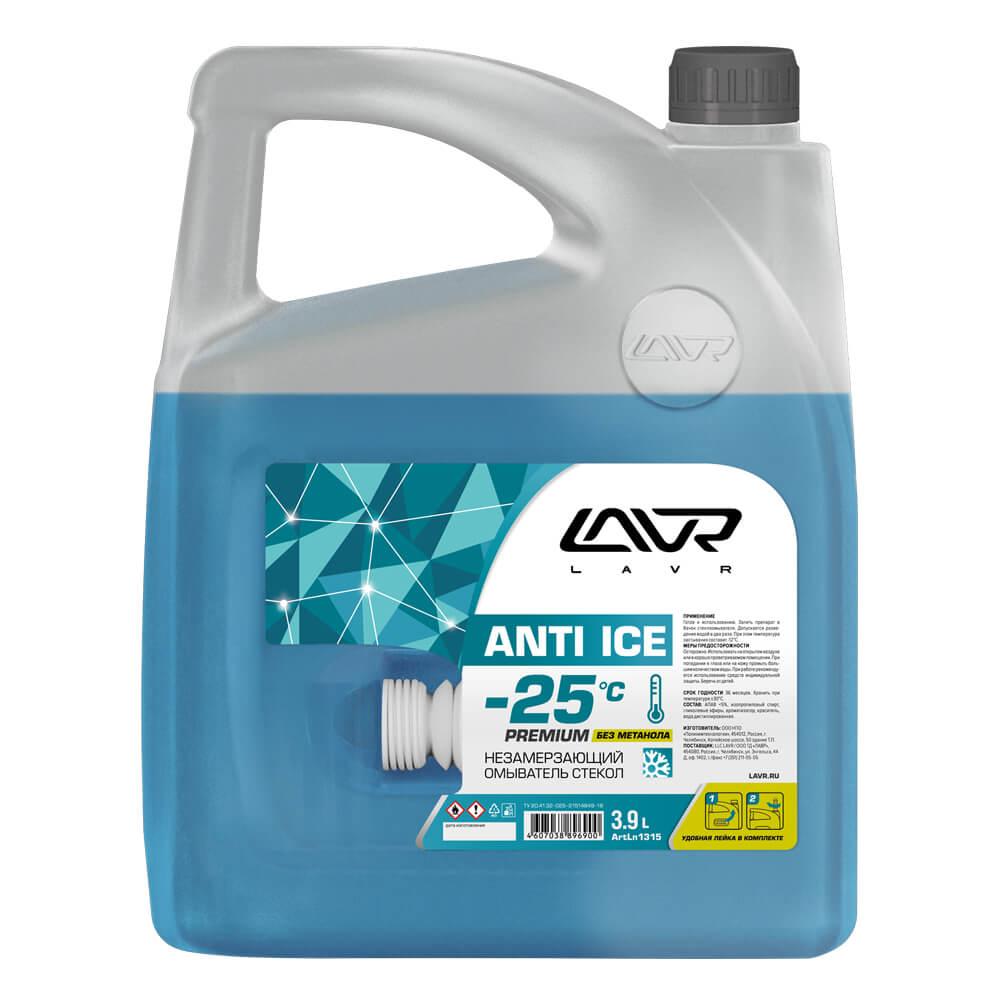 Незамерзающий омыватель стекол -25°С LAVR Anti-ice Premium 3,9 л LAVR Ln1315