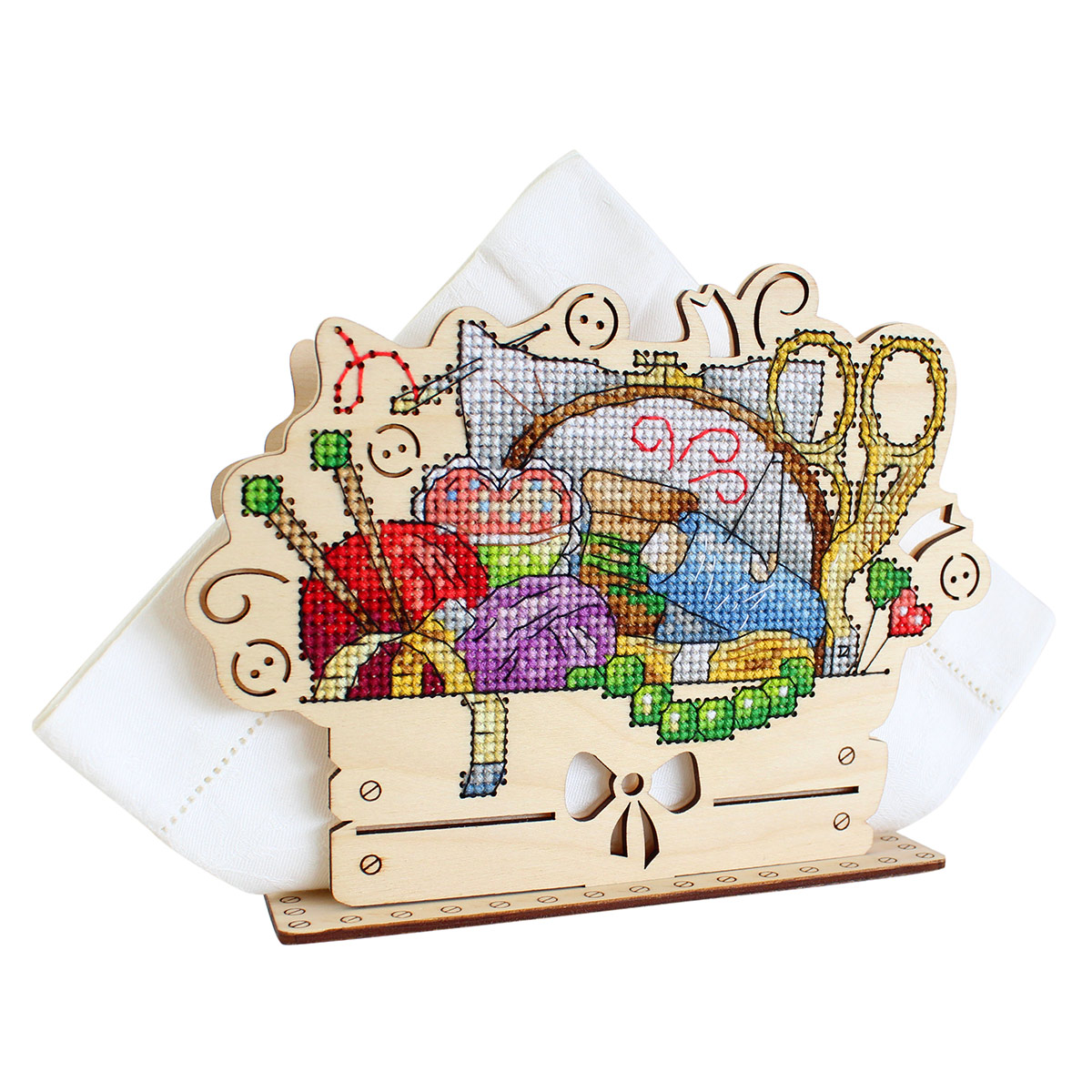 

Вышивка на деревянной основе МП Студия Салфетница. Рукодельный уголок, О-107, 13*17*5 см