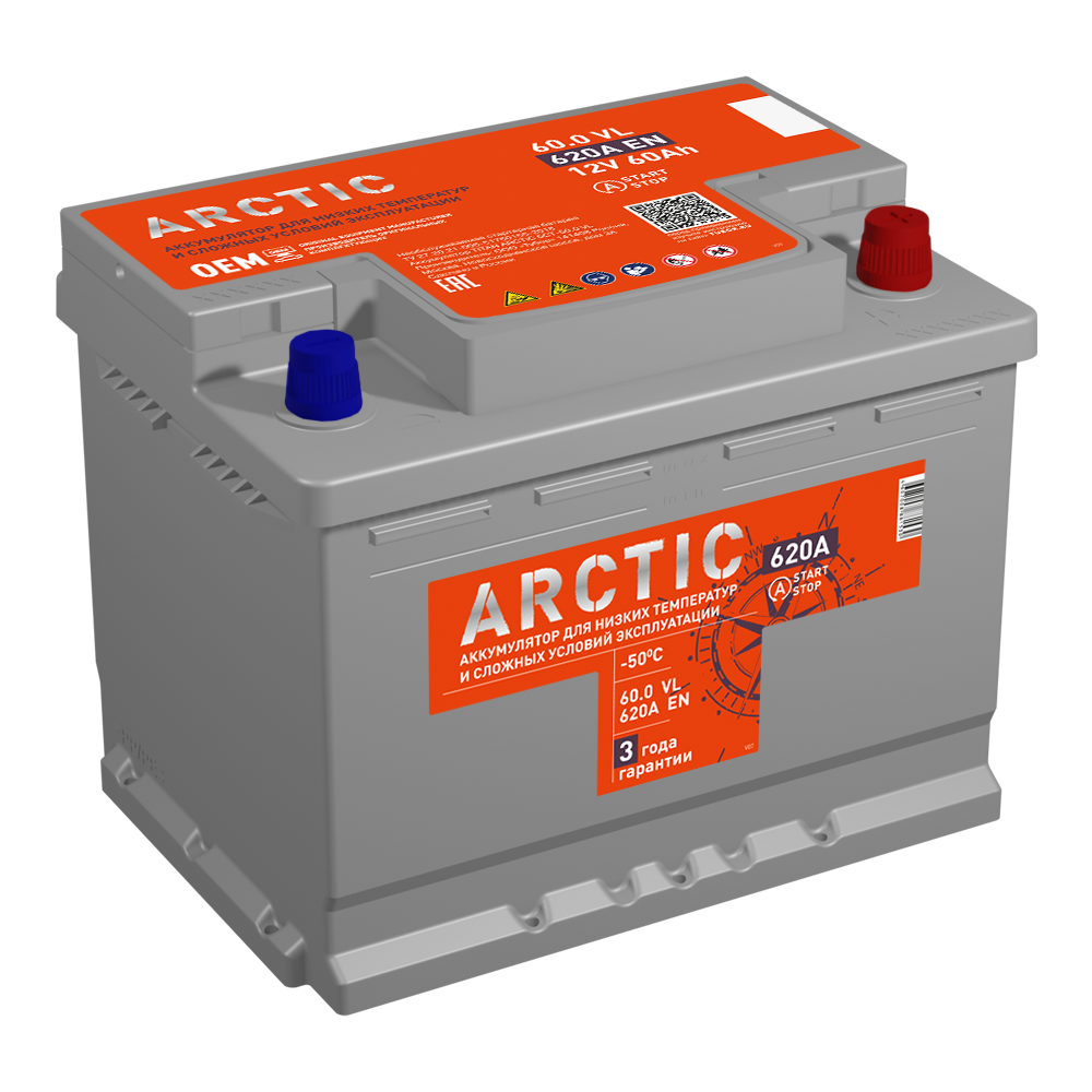 

Легковой аккумулятор Titan Arctic Silver 6СТ-60.0 VL