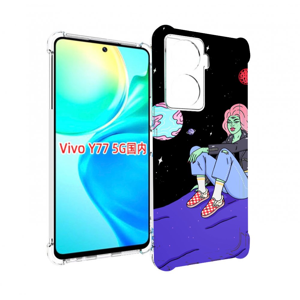 

Чехол MyPads девушка-на-луне-мультик для Vivo Y77 5G, Прозрачный, Tocco