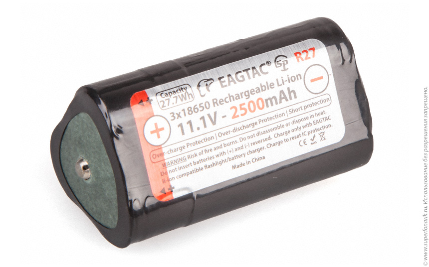 

Батарея для фонаря EagTac MX30 11.1V 3x18650 2500mAh