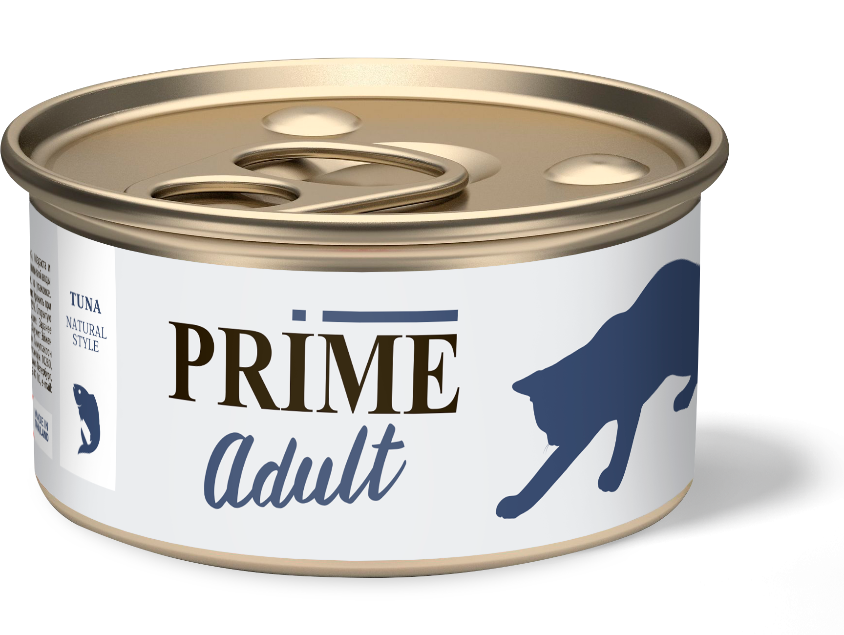 Консервы для кошек Prime Adult, Тунец в собственном соку, 70г