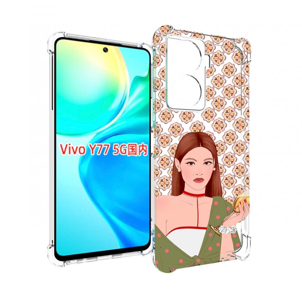 

Чехол MyPads девушка-с-вином-рисунок женский для Vivo Y77 5G, Прозрачный, Tocco