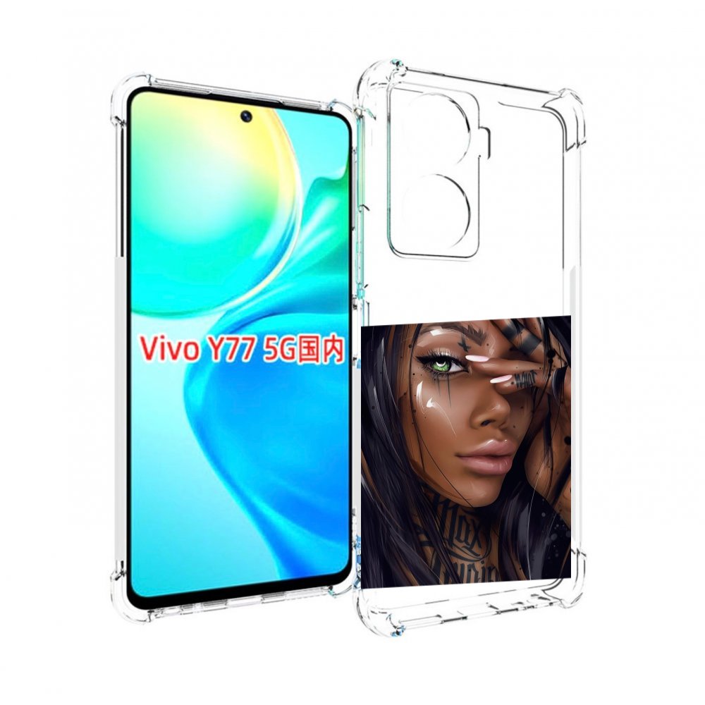 

Чехол MyPads девушка-с-зелеными-глазами-яркими для Vivo Y77 5G, Прозрачный, Tocco