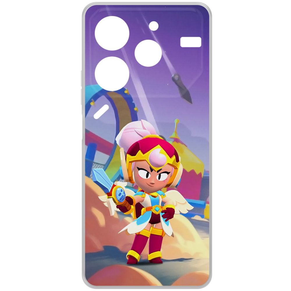 

Чехол-накладка Krutoff Clear Case Brawl Stars-Валькирия Джанет для Tecno Pova 6 Neo, Прозрачный