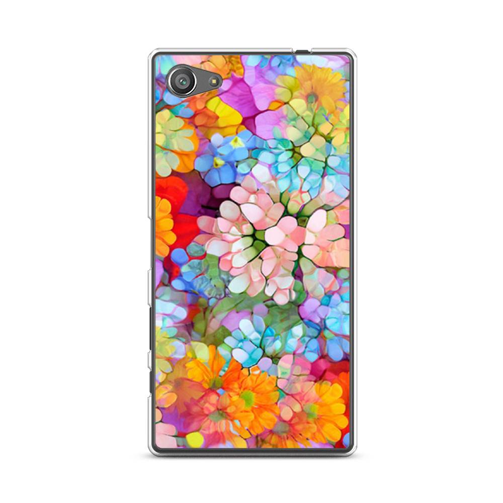 

Чехол для Sony Xperia Z5 compact "Цветы витраж", Оранжевый;розовый;голубой, 52250-3