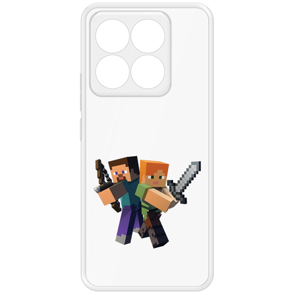 

Чехол-накладка Krutoff Clear Case Minecraft-Стив и Алекс для Xiaomi 14T, Прозрачный