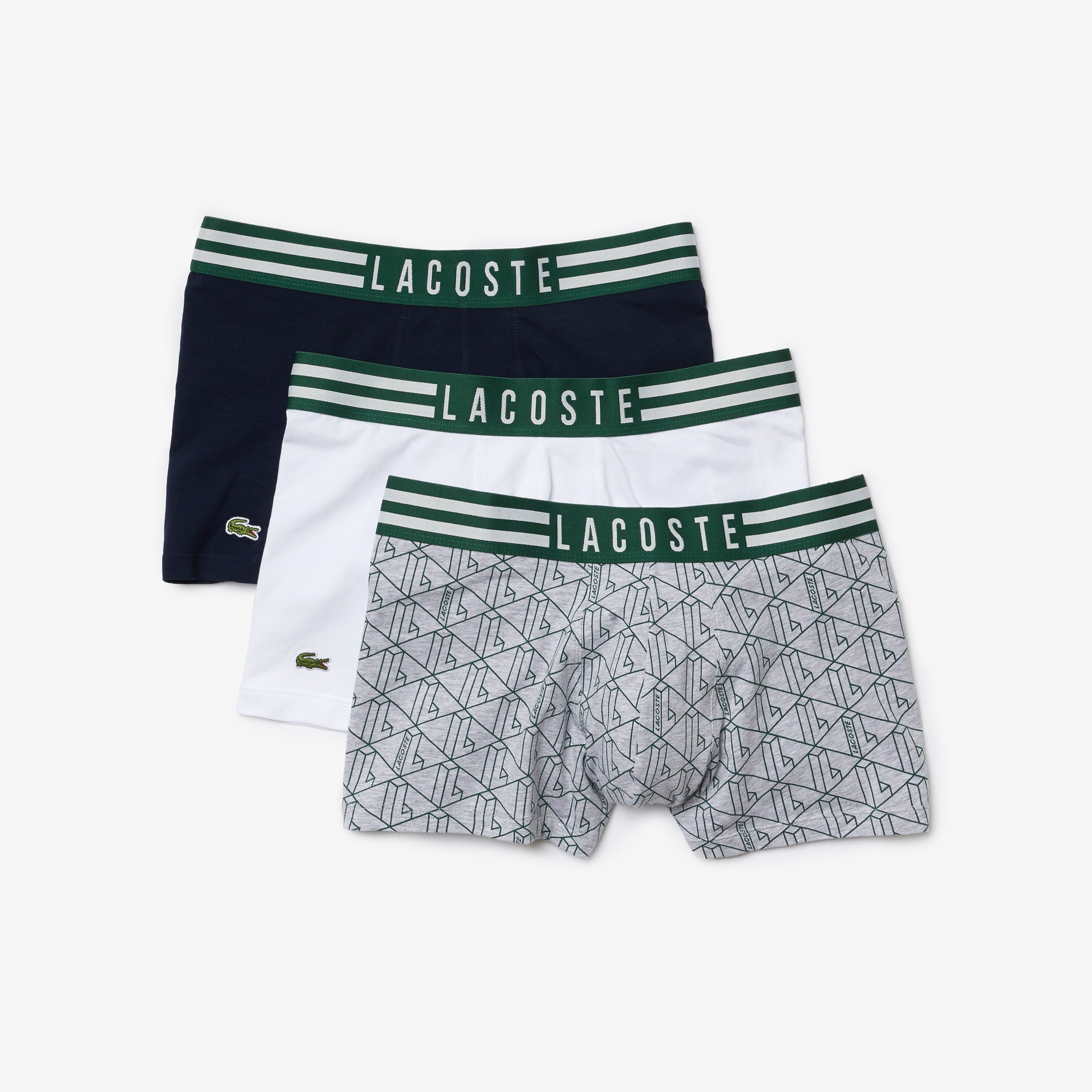 Комплект трусов мужских Lacoste 5H1281TYA синих; белых; серых XL