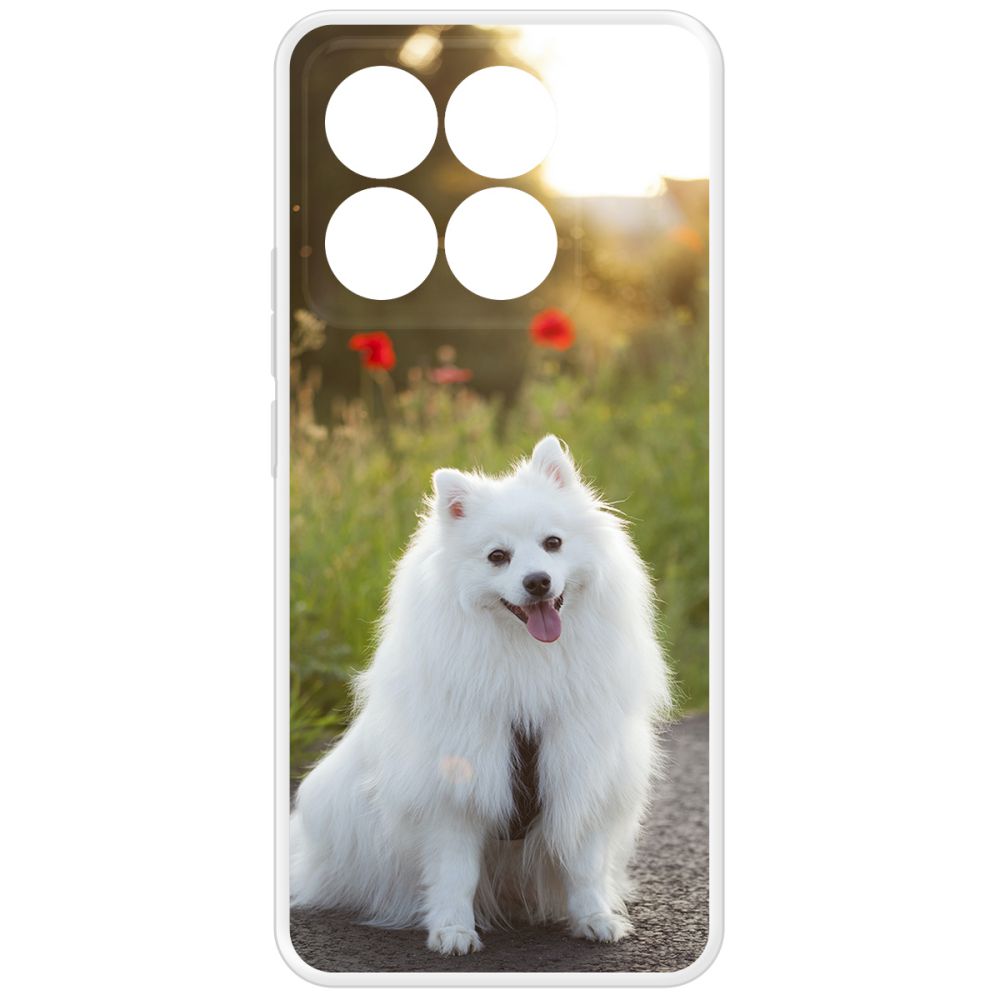 

Чехол-накладка Krutoff Clear Case Белый шпиц для Xiaomi 14T, Прозрачный