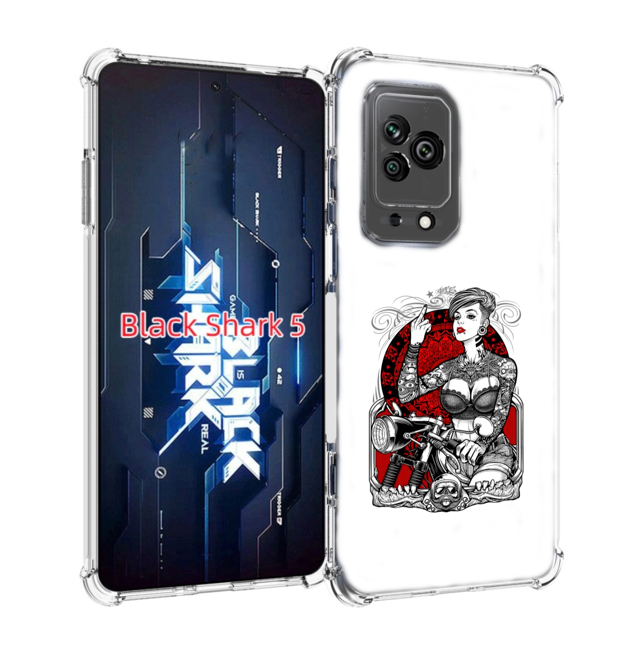 

Чехол MyPads девушка на мотоцикле для Xiaomi Black Shark 5, Прозрачный, Tocco