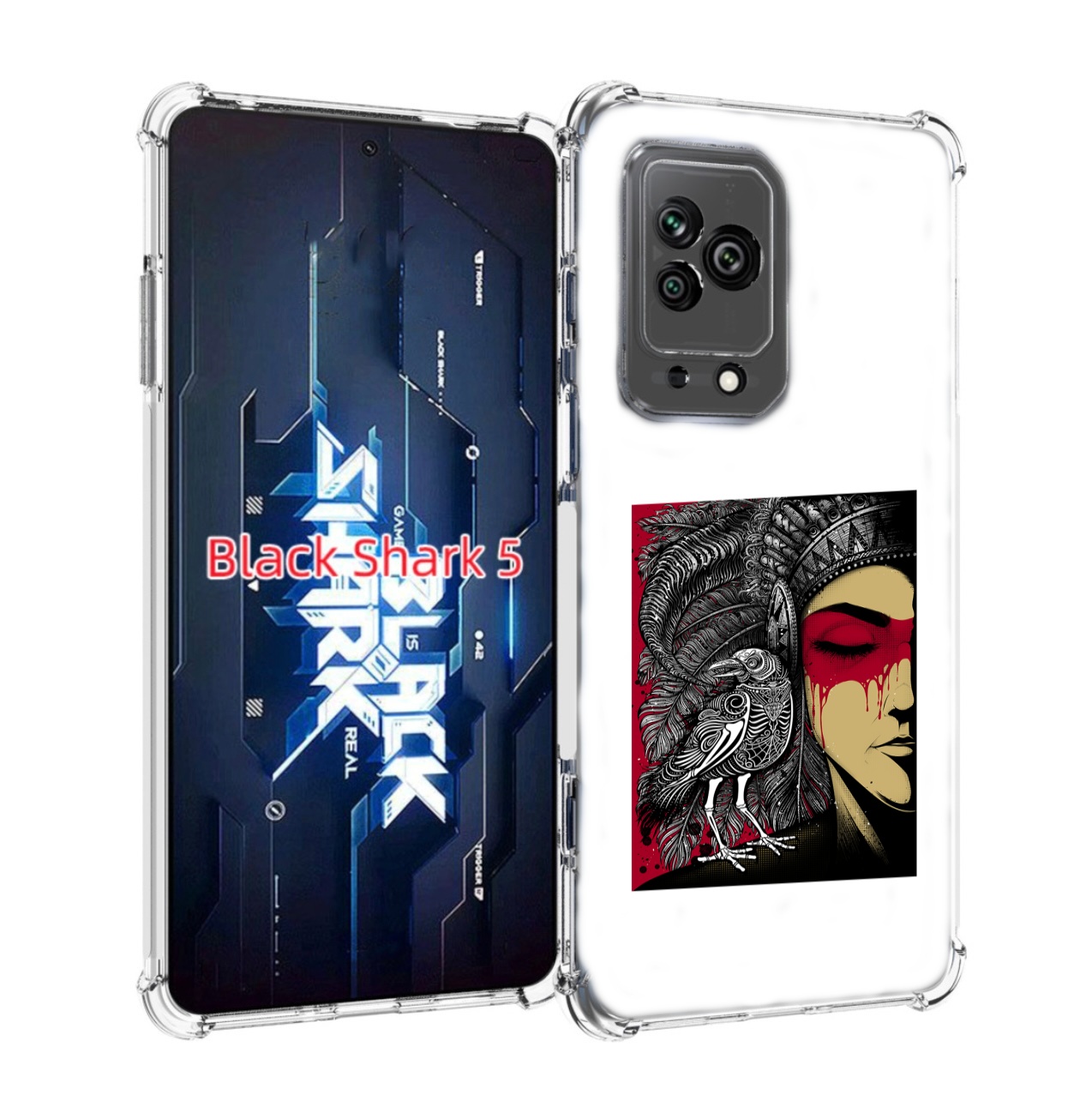 

Чехол MyPads девушка с вороном в абстракции для Xiaomi Black Shark 5, Прозрачный, Tocco