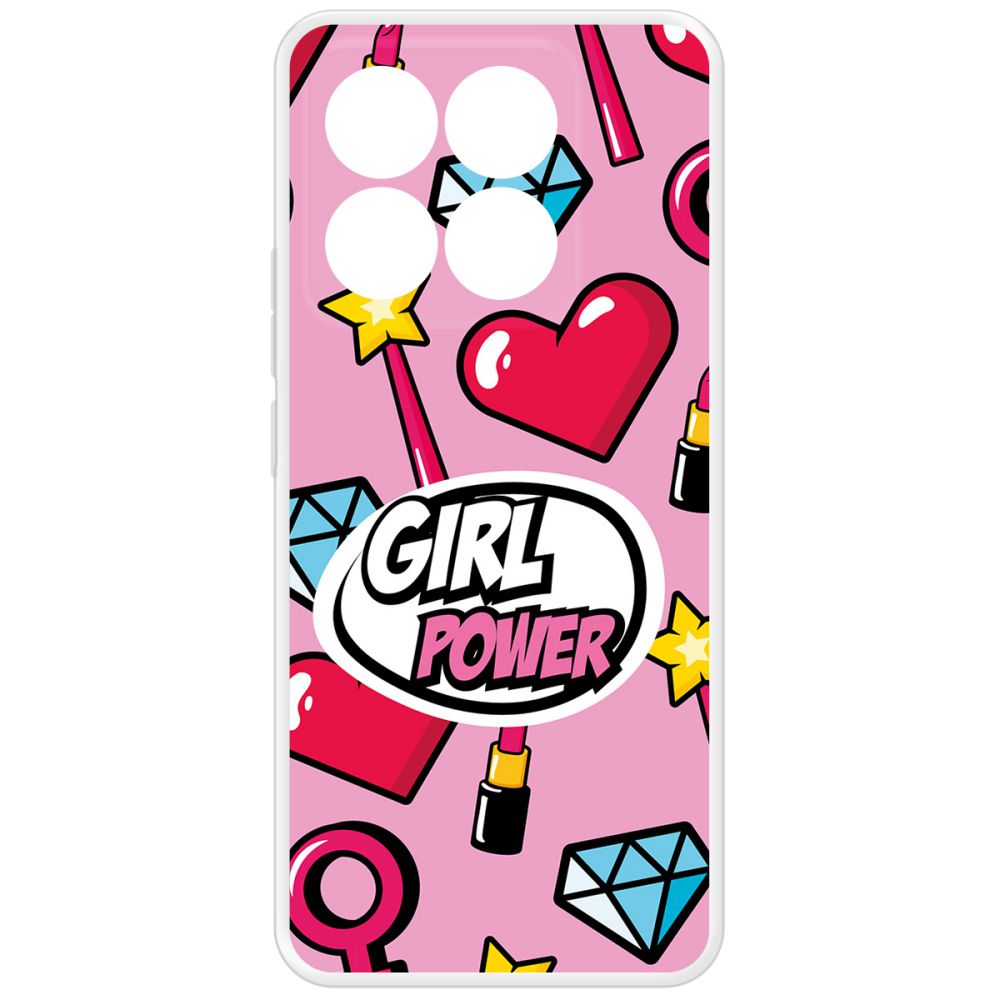 

Чехол-накладка Krutoff Clear Case Girl Power для Xiaomi 14T, Прозрачный