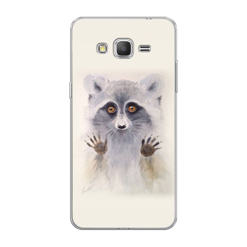 

Чехол на Samsung Galaxy Grand Prime/J2 Prime "Енот за стеклом", Бежевый;серый, 21950-4