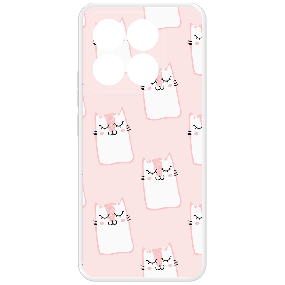 

Чехол-накладка Krutoff Clear Case Котики паттерн для Xiaomi 14T, Прозрачный