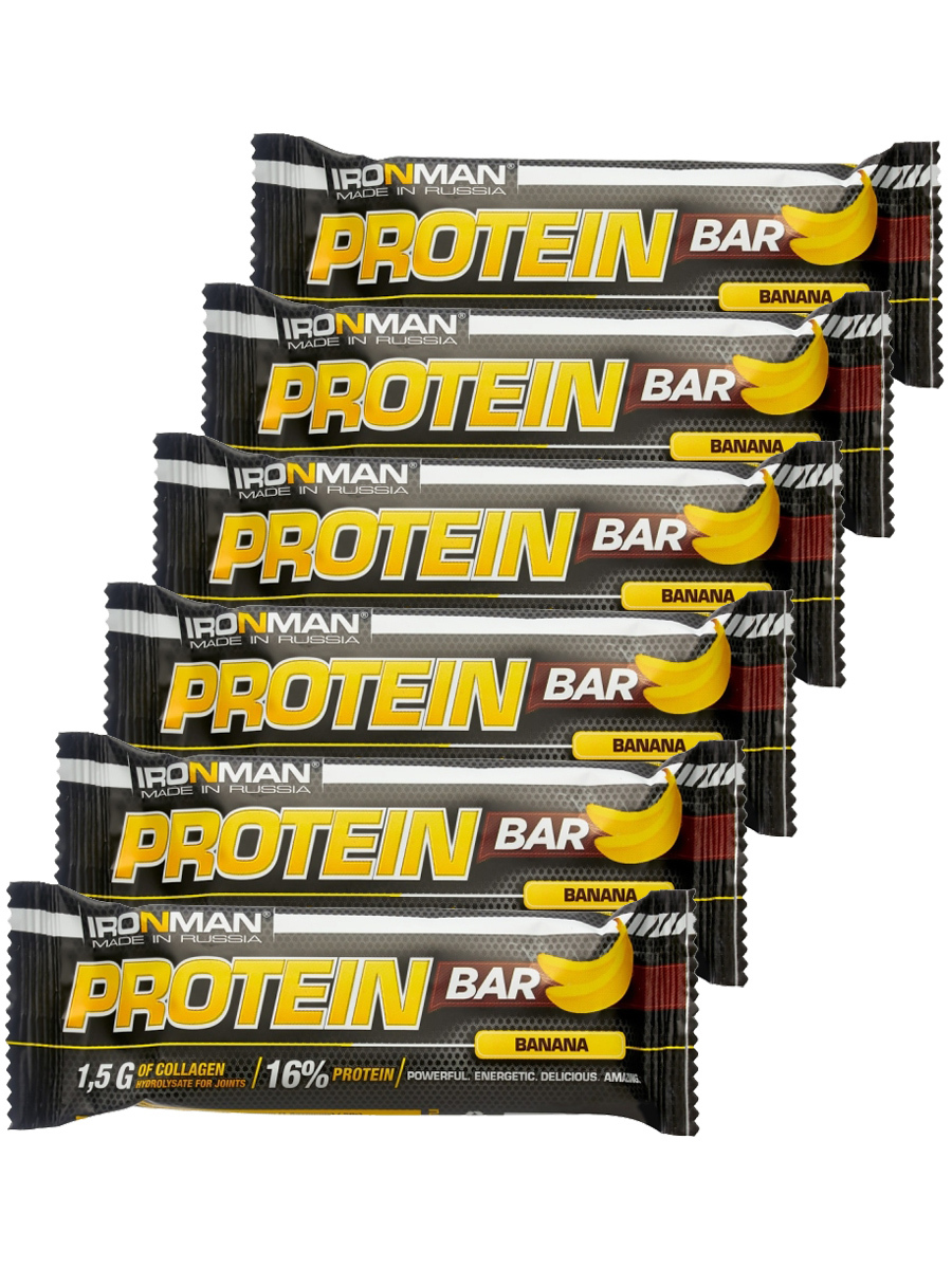 фото Ironman protein bar с коллагеном (банан) 6х50г