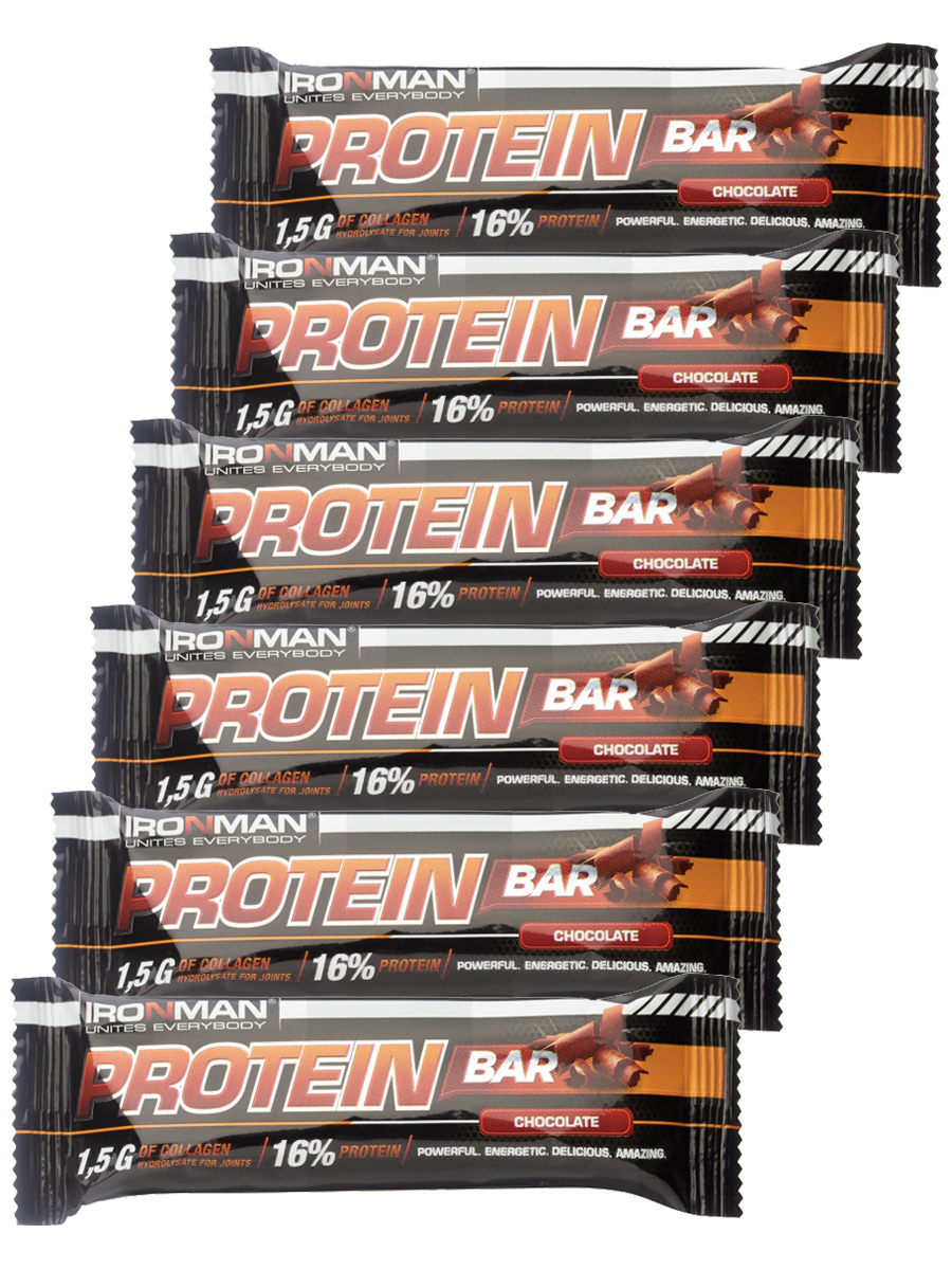 фото Ironman protein bar с коллагеном (шоколад) 6х50г