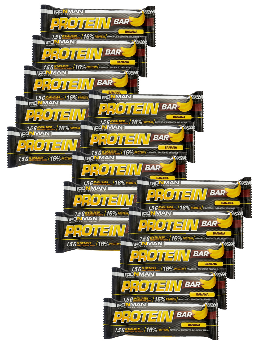 фото Ironman protein bar с коллагеном (банан) 15х50г