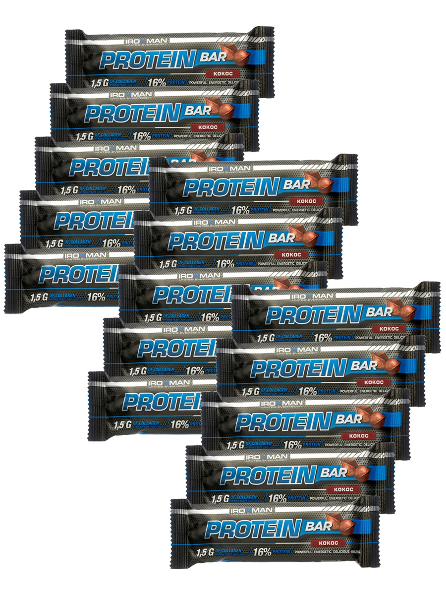 фото Ironman protein bar с коллагеном (кокос) 15х50г