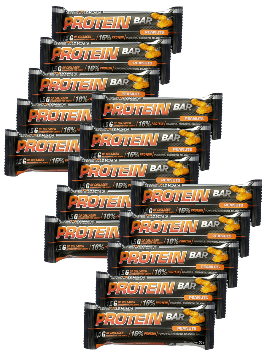 фото Ironman protein bar с коллагеном (орех) 15х50г