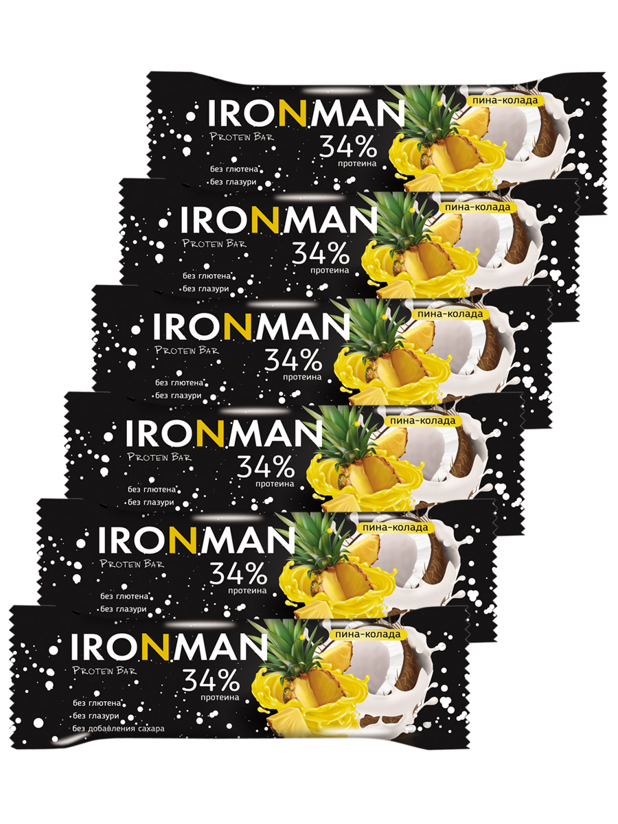 

Ironman 34% Protein bar без сахара (Пина-колада) 6х50г